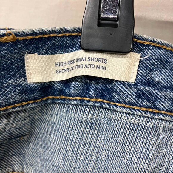 Universal Thread Women's 16 Blue High-Rise Cutoff Mini Jean Shorts Button Fly - Picture 12 of 15